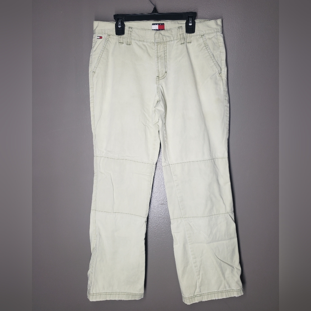 Tommy Jeans Womens Vintage Y2K Pants Tan Size Juniors 9 100% Cotton 2002